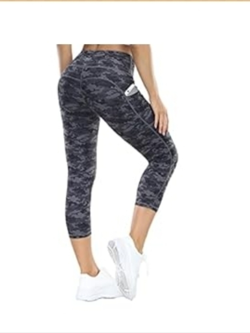 ALONG FIT Camo Capri Leggings Size M High Rise Pocket Athletic Yoga Pants